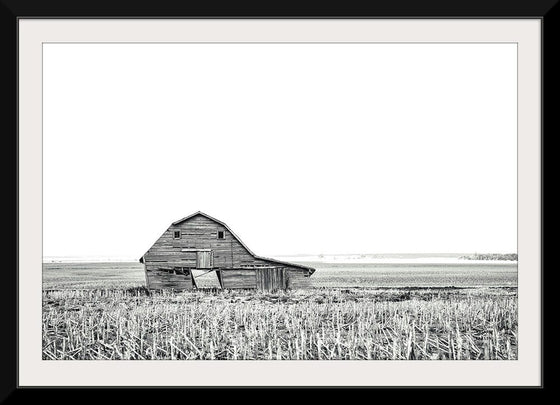 “Leaning Barn BW“, Nathan Larson