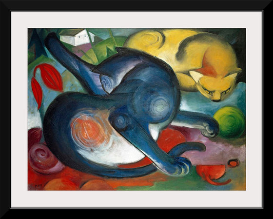 "Two cats, blue and yellow", Franz Marc