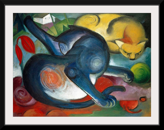 "Two cats, blue and yellow", Franz Marc