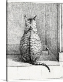  "Sitting cat, from behind", Jean Bernard