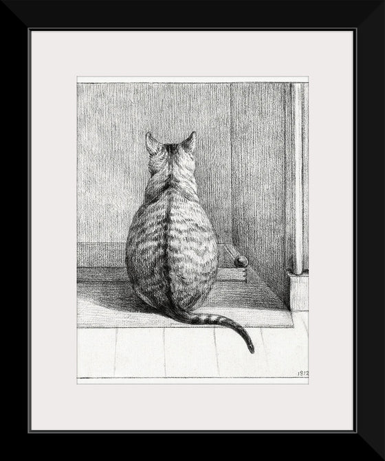 "Sitting cat, from behind", Jean Bernard