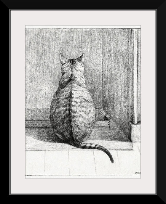 "Sitting cat, from behind", Jean Bernard