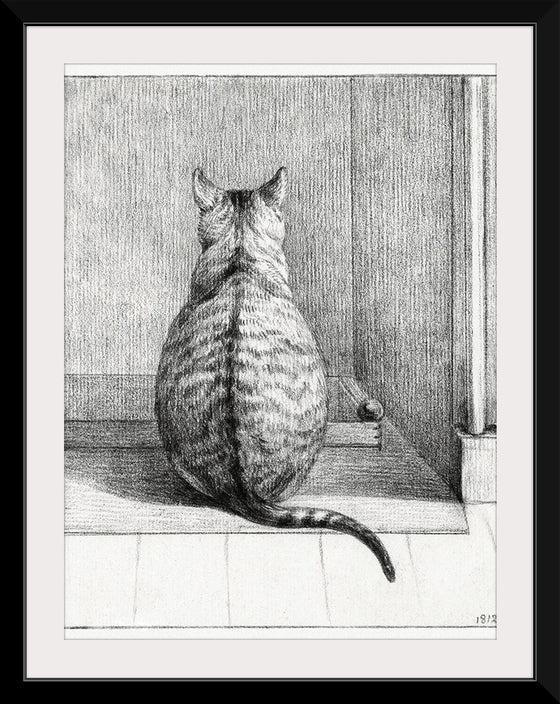 "Sitting cat, from behind", Jean Bernard