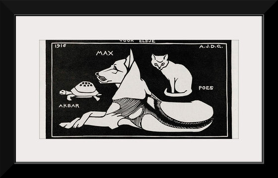 "Akbar the tortoise, Max the dog and Puss the cat", Julie de Graag