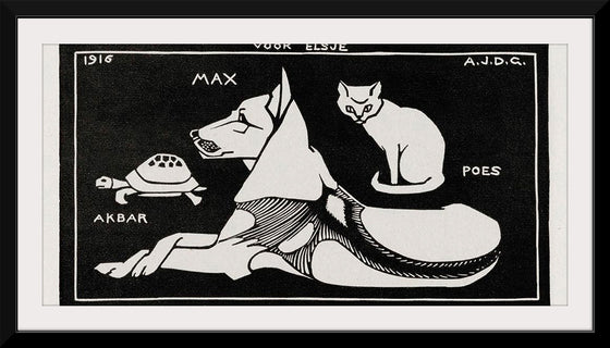 "Akbar the tortoise, Max the dog and Puss the cat", Julie de Graag