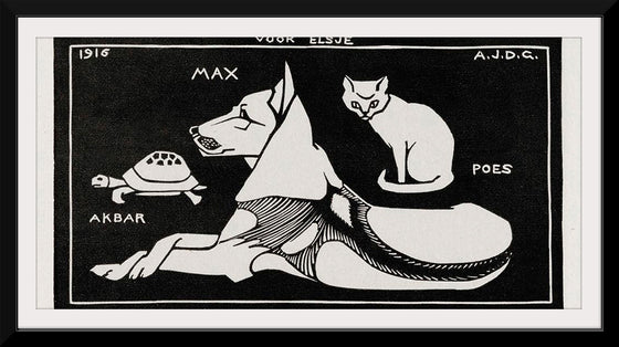 "Akbar the tortoise, Max the dog and Puss the cat", Julie de Graag