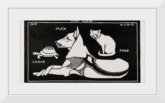 "Akbar the tortoise, Max the dog and Puss the cat", Julie de Graag