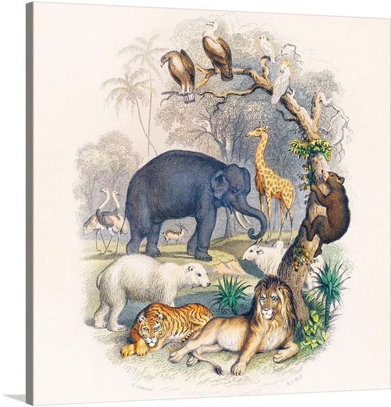 The cover of Oliver Goldsmith's A History of the Earth and Animated Nature is a striking and visually engaging image that captures the breadth and scope of Goldsmith's work. The cover features a diverse array of animals, from the majestic lion to the humble earthworm, all depicted in a realistic and detailed manner. 