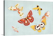  Japanese Butterfly (1904) is a captivating woodblock print by Japanese artist Kamisaka Sekka, created as part of his renowned series "Cho senshu" (One Thousand Butterflies). This exquisite print showcases Sekka's mastery of woodblock printmaking techniques and his keen eye for capturing the delicate beauty of butterflies.