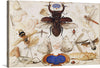 Insects and the Head of a Wind God is a stunning and intricate watercolor painting by Flemish artist Joris Hoefnagel, created around 1590-1600. The painting showcases Hoefnagel's remarkable skill as a naturalist illustrator, capturing the minute details and vibrant colors of a variety of insects with meticulous precision.