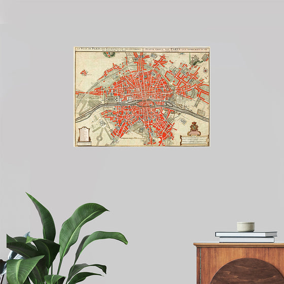 "Plattegrond van Parijs (ca. 1721–1774)", Guillaume Delisle