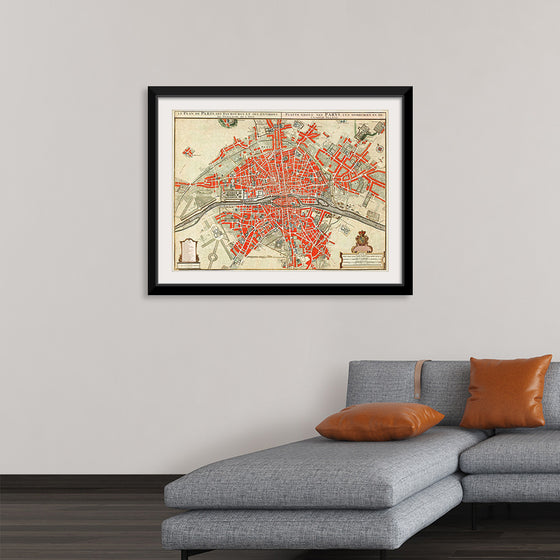 "Plattegrond van Parijs (ca. 1721–1774)", Guillaume Delisle