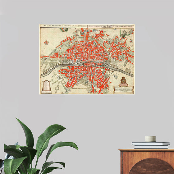 "Plattegrond van Parijs (ca. 1721–1774)", Guillaume Delisle