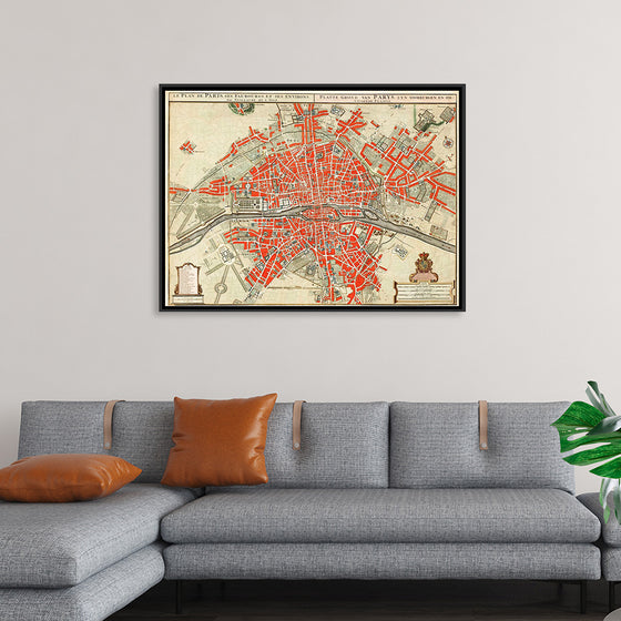 "Plattegrond van Parijs (ca. 1721–1774)", Guillaume Delisle