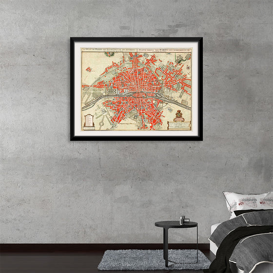 "Plattegrond van Parijs (ca. 1721–1774)", Guillaume Delisle