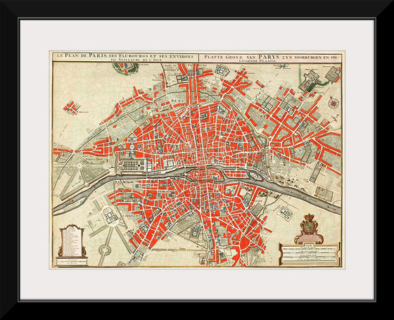 "Plattegrond van Parijs (ca. 1721–1774)", Guillaume Delisle