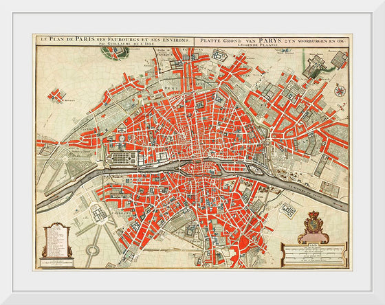 "Plattegrond van Parijs (ca. 1721–1774)", Guillaume Delisle