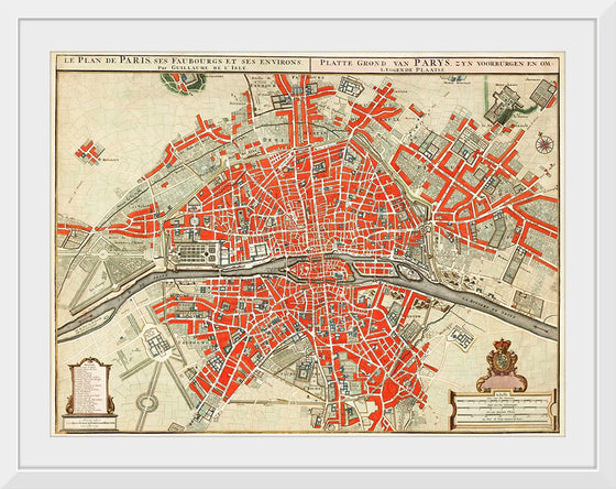 "Plattegrond van Parijs (ca. 1721–1774)", Guillaume Delisle