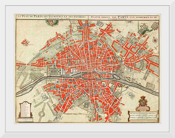 "Plattegrond van Parijs (ca. 1721–1774)", Guillaume Delisle