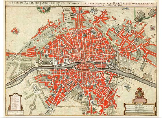 "Plattegrond van Parijs (ca. 1721–1774)", Guillaume Delisle