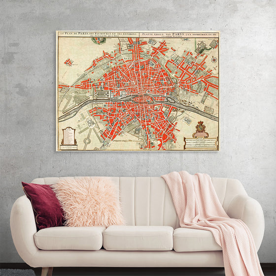 "Plattegrond van Parijs (ca. 1721–1774)", Guillaume Delisle