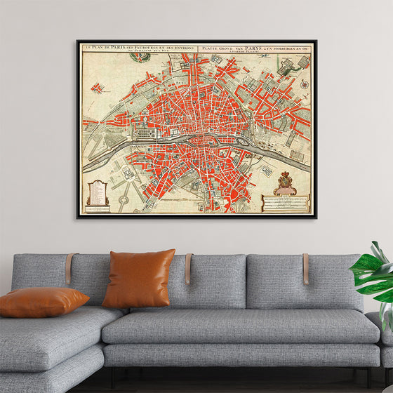 "Plattegrond van Parijs (ca. 1721–1774)", Guillaume Delisle