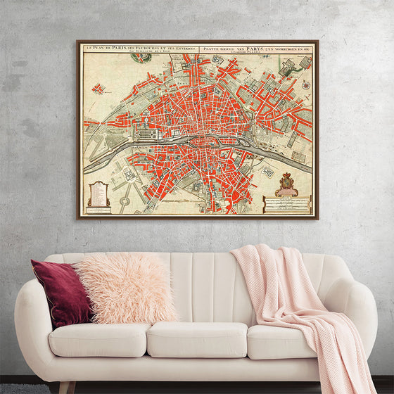 "Plattegrond van Parijs (ca. 1721–1774)", Guillaume Delisle