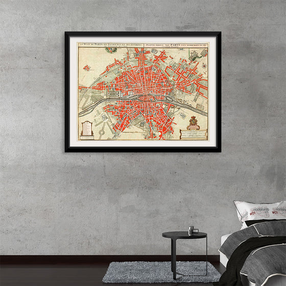 "Plattegrond van Parijs (ca. 1721–1774)", Guillaume Delisle