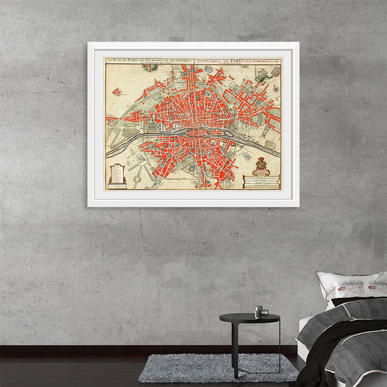 "Plattegrond van Parijs (ca. 1721–1774)", Guillaume Delisle