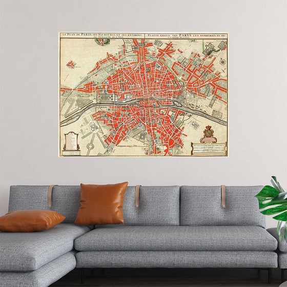 "Plattegrond van Parijs (ca. 1721–1774)", Guillaume Delisle