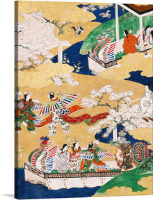  Immerse yourself in the enchanting world of this exquisite artwork, now available as a limited edition print. Every detail, from the intricate patterns on the traditional attire to the blossoming cherry trees, is a testament to the artist’s mastery. The golden backdrop illuminates a scene where culture, nature, and artistry converge. This piece promises not just visual delight but an intimate connection to a storied past. 