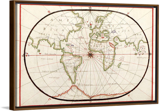 "Portolan atlas of the Mediterranean Sea, western Europe, and the northwest coast of Africa: World (ca. 1590)",  Joan Oliva