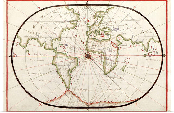 "Portolan atlas of the Mediterranean Sea, western Europe, and the northwest coast of Africa: World (ca. 1590)",  Joan Oliva