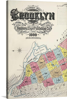  “Sanborn Fire Insurance Map from Brooklyn, Kings County, New York (1888)” is a captivating piece that invites you to explore the historical tapestry of Brooklyn. Crafted by the esteemed Sanborn Map Company, this meticulously detailed map transcends mere cartography.