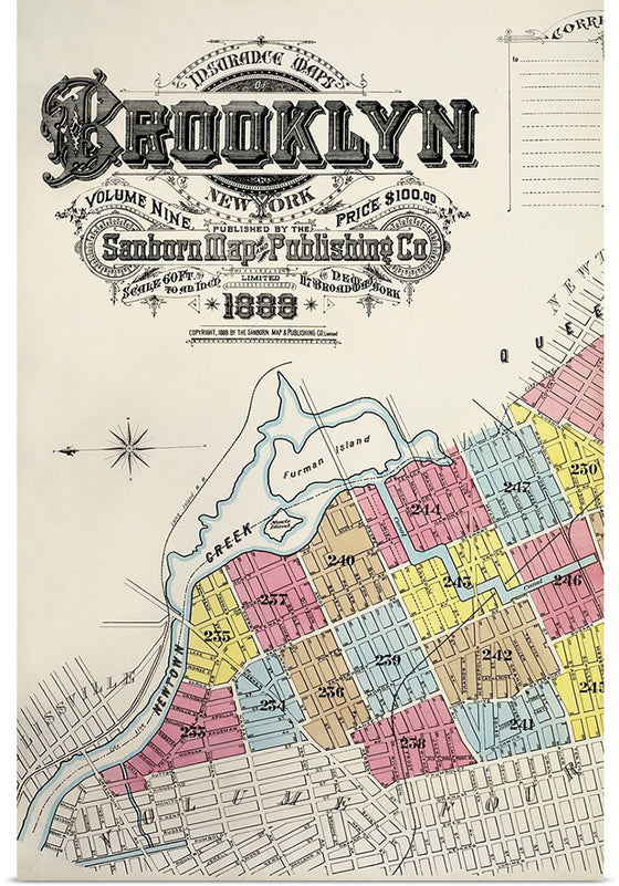 "Sanborn Fire Insurance Map from Brooklyn, Kings County, New York (1888)", Sanborn Map Company