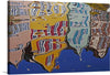 Dive into a world where reality is fluid, and the mundane transforms into the extraordinary with this mesmerizing print. The artwork captures the whimsical dance of colorful buildings, their vibrant hues and intricate designs rippling and warping as they are reflected in tranquil waters. Every glance reveals a new detail, a different perspective; it’s an ever-changing spectacle that brings dynamic energy to any space. 