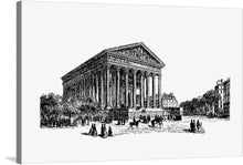  “Thomas Wallace Knox (1873)” is a captivating black-and-white illustration that beckons you into the grandeur of the 19th century. Crafted by Thomas Wallace Knox, this neoclassical masterpiece transports you to an era where architecture was a testament to human ingenuity and artistry. The majestic edifice, adorned with tall columns, intricate carvings, and detailed artwork, stands as a beacon of cultural richness and historical significance.