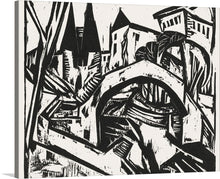  This captivating print encapsulates the chaotic yet harmonious dance of urban architecture. The bold black lines weave a narrative of a cityscape alive with dynamic energy against a pristine white background. The intricate details of buildings and bridges invite viewers to lose themselves in the mesmerizing labyrinth of this abstract metropolis. This artwork is not just a visual spectacle, but an experience, an exploration. 