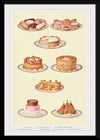 "Sweets and Gâteaux: Éclair, Assorted Pastry, Sponge Savoy Cake, Gâteaux St. Honoré, Simnel Cake, Pancakes, Pyramid Cream, and Croquettes of Rice"