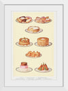 "Sweets and Gâteaux: Éclair, Assorted Pastry, Sponge Savoy Cake, Gâteaux St. Honoré, Simnel Cake, Pancakes, Pyramid Cream, and Croquettes of Rice"