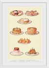 "Sweets and Gâteaux: Éclair, Assorted Pastry, Sponge Savoy Cake, Gâteaux St. Honoré, Simnel Cake, Pancakes, Pyramid Cream, and Croquettes of Rice"