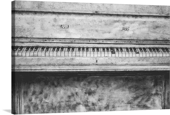 Immerse yourself in the soul-stirring echoes of yesteryears with our “Old Rustic Piano” art print. Every tarnished key and weathered wooden panel tells a story of melodies composed and played, of gatherings around to listen, and of silent rooms where the music still lingers in the air. This monochromatic artwork captures not just an instrument but a symphony of memories, an ode to timeless music that transcends eras. 