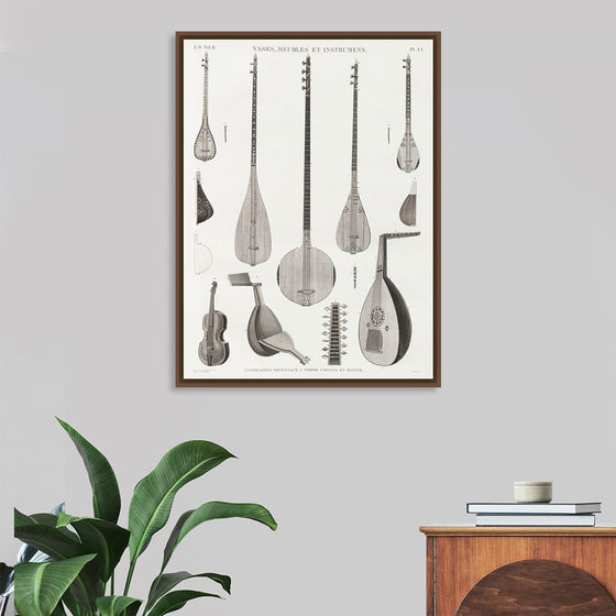 "Vintage Illustration of Antique Oriental Musical Instruments Published in 1809-1828", Edme-Francois Jomard