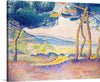 Immerse yourself in the serene beauty of “Pines Along the Shore (1896)” by Henri-Edmond Cross. This exquisite print captures the harmonious dance of nature, where the gentle sway of pines graces the tranquil shores. Cross’s masterful use of color and light invites a sensory experience that transcends time, offering a moment of peaceful reflection with every gaze. 