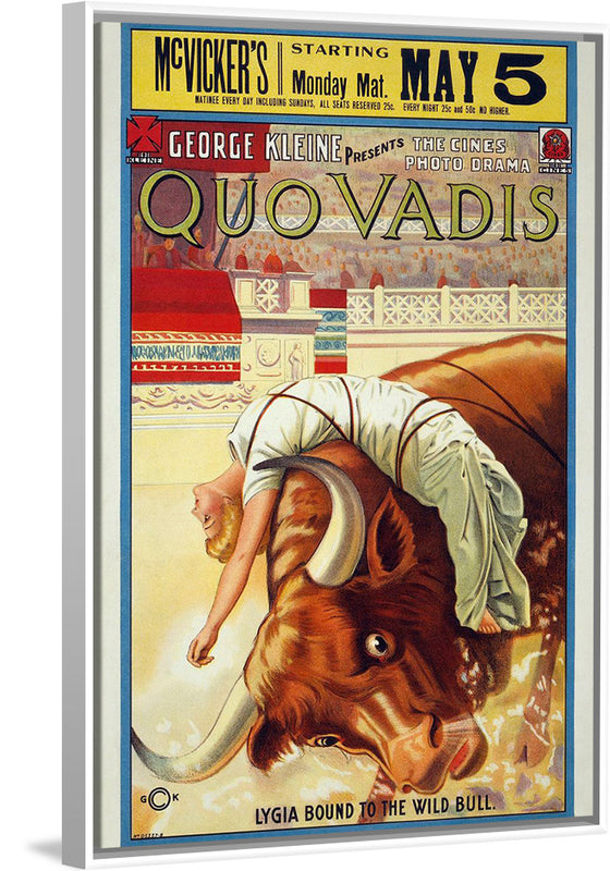 "George Kleine presents the Cines photo drama 'Quo Vadis: Lygia Bound to the Wild Bull'"