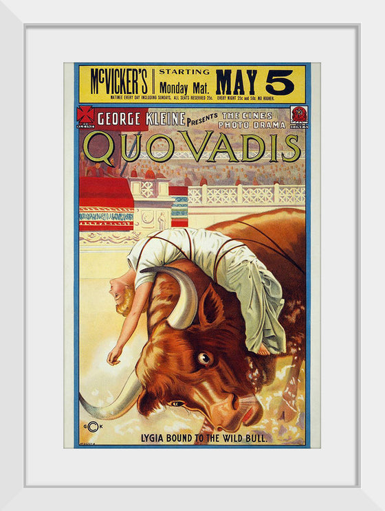 "George Kleine presents the Cines photo drama 'Quo Vadis: Lygia Bound to the Wild Bull'"