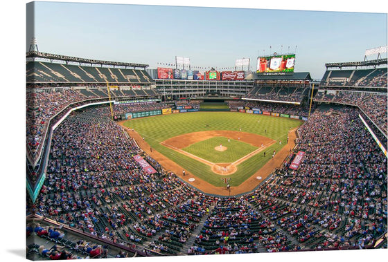 This artwork is a celebration of Texas, baseball, and the thrill of the game. The vibrant colors and dynamic composition make it a captivating addition to any space. Whether you’re a die-hard baseball fan or simply appreciate the beauty of sports, this print will transport you to the heart of the action. 