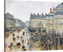  “French Theater Square, Paris (1898)” is a captivating print that captures the elegance and innovation of the French Automobile section at the 1904 World’s Fair. The artwork features each vehicle, a masterpiece of early 20th-century design, displayed with grandeur amidst the architectural splendor of the Palace of Transportation.