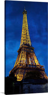 "Eiffel Tower Lit Up at Night"