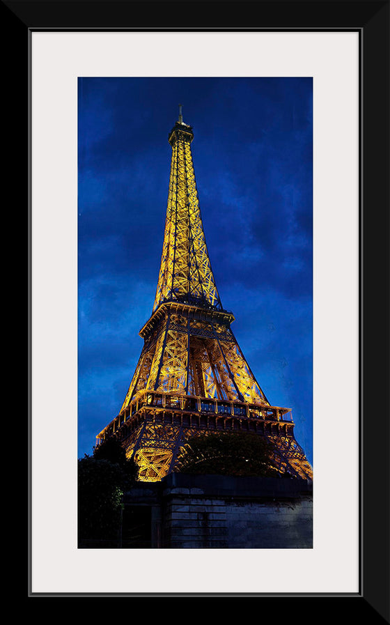 "Eiffel Tower Lit Up at Night"